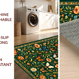 Lush Green Vintage Floral Vibe(Green)