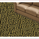 Elegant Golden Greek Key Print(Black)