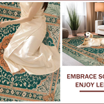 Ultra Soft Area Rug, Non Slip, Stain Resistant, Washable Area Rugs for Living Room, Bedroom, Boho Vintage Soft Non-Slip Living Room(Green) - ODIKA