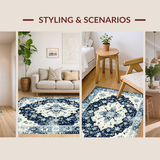 Artful Cream and Navy Trellis(Blue)