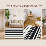 Modern Black White Stripe Geometric Patterned(Black)