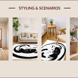 Round Yin Yang Cat for Bathroom Decor(Black)