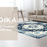 Artful Cream and Navy Trellis(Blue)