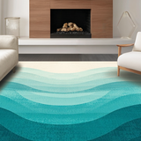 Modern Minimalist Tidal Wave Motif(Blue)