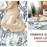 Modern Vintage Inspired Floral Print(Blue)
