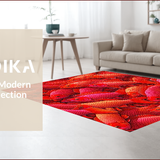 Vibrant Red Fish Coastal Entryway Non Slip Doormat(Red)