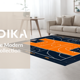 Vibrant Orange Graphic Motif(Black)