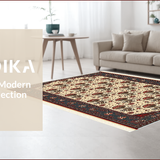 Mushroom Themed Low Profile Boho Doormat(White)