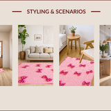 Cute Bow Decor Girl Bedside Mat(Pink)