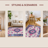 Vibrant Floral Medallion Motif(White)