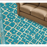 Elegant Teal Geometric Composition(Blue)