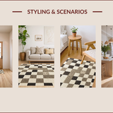 Modern Beige Checkered for Decor(Beige)