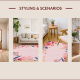 Boho Floral Non Slip Playroom(Pink)