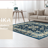Distressed Blue Geometric Elegance(Blue)