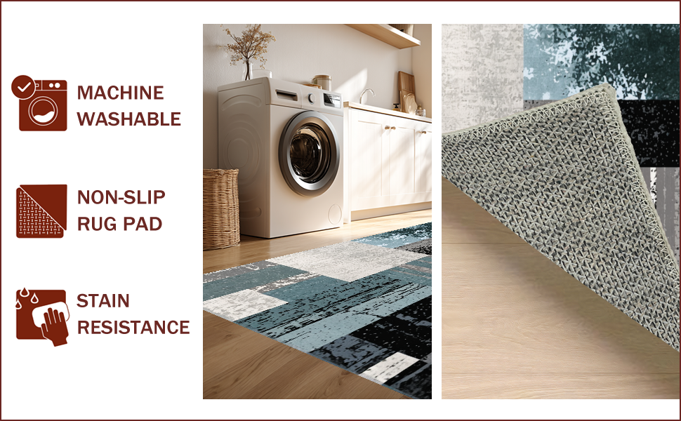 Ultra Soft Area Rug, Non Slip, Stain Resistant, Washable Area Rugs for Living Room, Bedroom, Abstract Circle Modern Carpet(Gray) - ODIKA