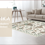 Ultra Soft Area Rug, Non Slip, Stain Resistant, Washable Area Rugs for Living Room, Bedroom, Modern Insect Print Stain Resistant Rug(Ivory) - ODIKA