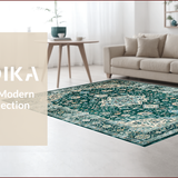 Rustic Green Blue Patterned Textile(Blue)