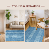 Trendy Distressed Blue Tiled Look(Blue)