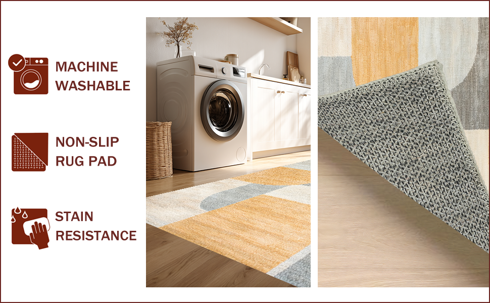 Ultra Soft Area Rug, Non Slip, Stain Resistant, Washable Area Rugs for Living Room, Bedroom, Abstract Serenity Zen Haven Rug(Beige) - ODIKA