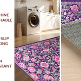 Sophisticated Vintage Leaf Print(Purple)
