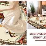 Ultra Soft Area Rug, Non Slip, Stain Resistant, Washable Area Rugs for Living Room, Bedroom, Soft Western Deer Print Living Room(Beige) - ODIKA
