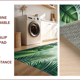 Tropical Green Botanical Kitchen Non Slip(Green)