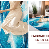 Ocean Blue Wave Poolside Entryway Mat(Blue)