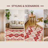Warm Taupe and Red Floral Fusion(Red)