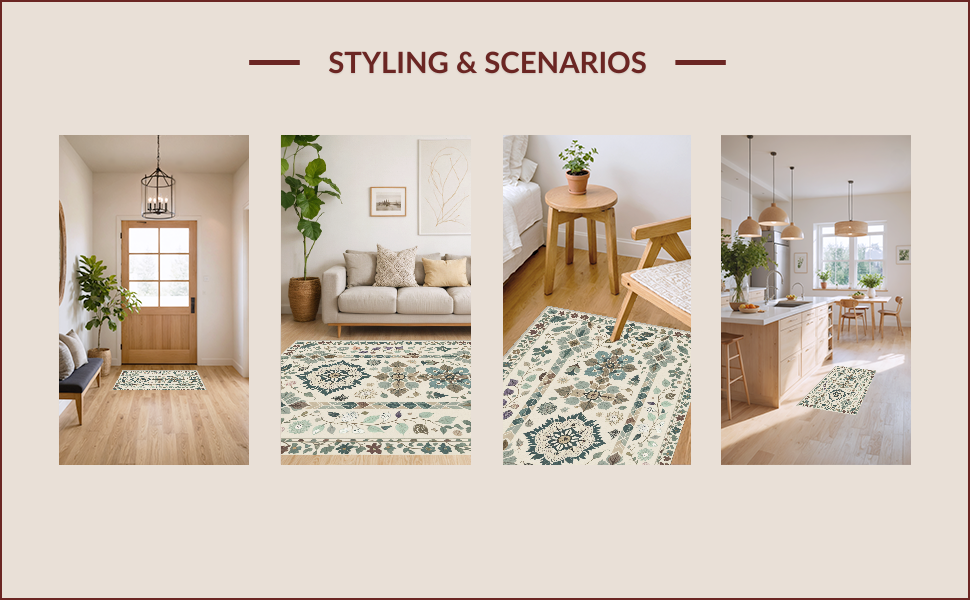 Ultra Soft Area Rug, Non Slip, Stain Resistant, Washable Area Rugs for Living Room, Bedroom, Modern Beige Stain-Resistant Kitchen Runner(Beige) - ODIKA