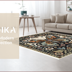Ultra Soft Area Rug, Non Slip, Stain Resistant, Washable Area Rugs for Living Room, Bedroom, Boho Insect Print Non-Slip Playroom(Black) - ODIKA