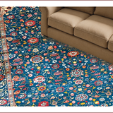 Sophisticated Black Floral Elegance(Blue)