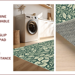 Ultra Soft Area Rug, Non Slip, Stain Resistant, Washable Area Rugs for Living Room, Bedroom, Vintage Woodcut Print(Green) - ODIKA