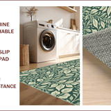 Ultra Soft Area Rug, Non Slip, Stain Resistant, Washable Area Rugs for Living Room, Bedroom, Vintage Woodcut Print(Green) - ODIKA