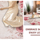 Pastel Rose Garden with Artistic Blush Florals and Modern Mauve Geometry(Beige)