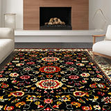 Sophisticated Black Floral Accents(Black)