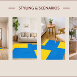 Abstract Geometric Blue Yellow(Blue)