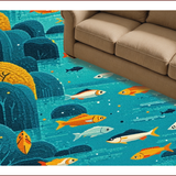 Funny Fishing Entryway Non Slip(Blue)
