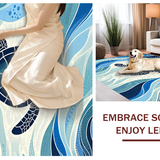 Contemporary Ocean inspired Entryway Mat(Blue)