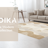 Modern Wavy Jute Composition(Beige)