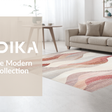 Modern Swirl with Dusty Pink and Mauve Gradient Geometric Waves(Beige)