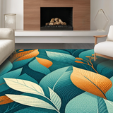Modern Irregular Geometric Floral Style(Blue)