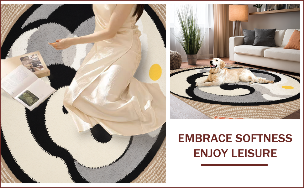 Ultra Soft Area Rug, Non Slip, Stain Resistant, Washable Area Rugs for Living Room, Bedroom, yin yang happy face(Gray) - ODIKA