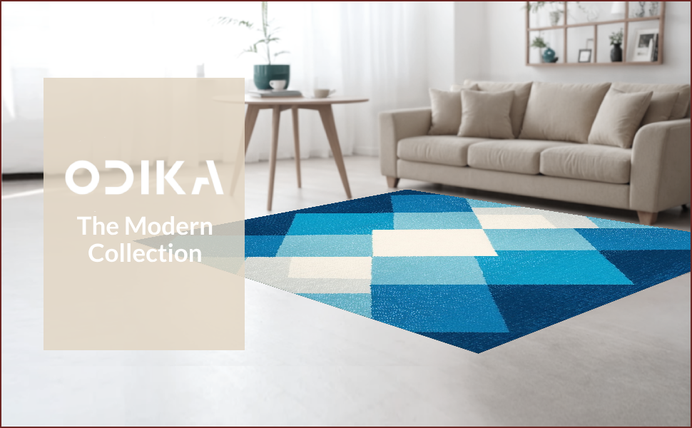 Ultra Soft Area Rug, Non Slip, Stain Resistant, Washable Area Rugs for Living Room, Bedroom, boys bedroom space rug(Blue) - ODIKA
