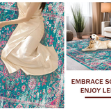 Artful Teal and Rose Symmetry(Blue)