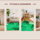 Modern Geometric Green Non Slip(Green)