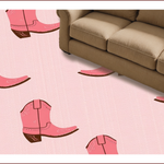 Ultra Soft Area Rug, Non Slip, Stain Resistant, Washable Area Rugs for Living Room, Bedroom, Trendy Pink Cowgirl Playroom Mat(Pink) - ODIKA