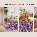 Sophisticated Vintage Leaf Print(Purple)