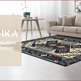 Sleek Retro Geometric Motif(Blue)