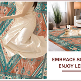 Contemporary Teal and Rust Motif(Red)