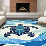 Contemporary Ocean inspired Entryway Mat(Blue)